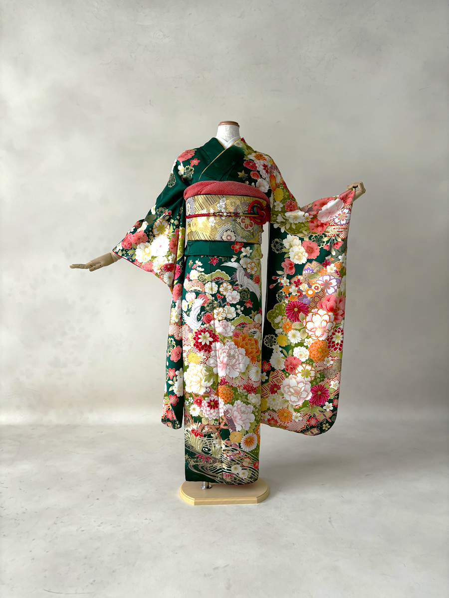 振袖レンタルセット 深緑 古典 – きものセンター 振袖レンタルセット 深緑 古典 – きものセンター