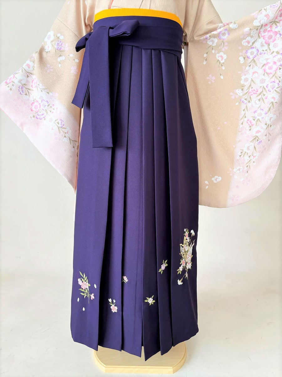 卒業式袴レンタルセット 淡ベージュ 枝垂桜