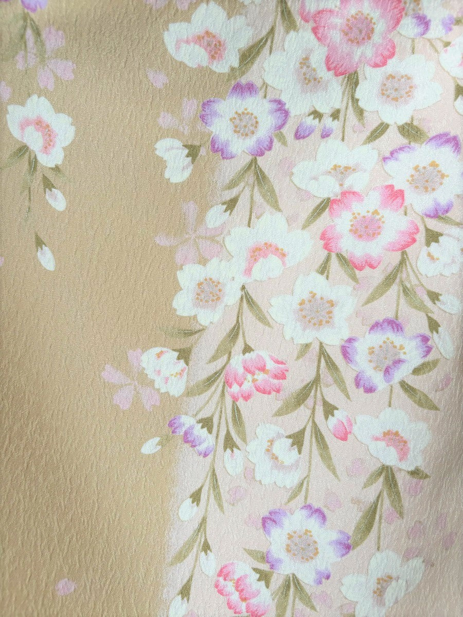 卒業式袴レンタルセット 淡ベージュ 枝垂桜