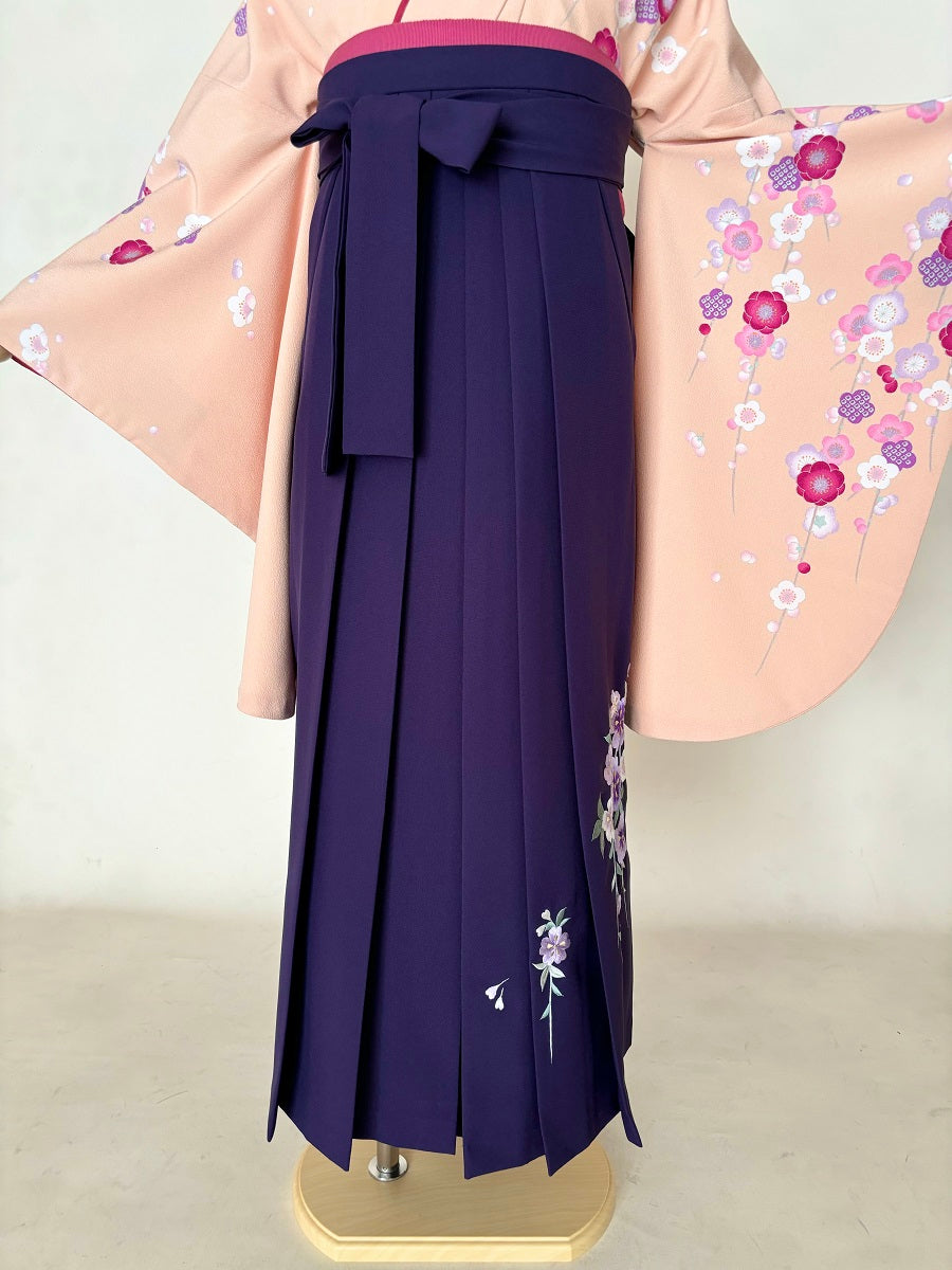 卒業式袴レンタルセット 杏色 枝梅