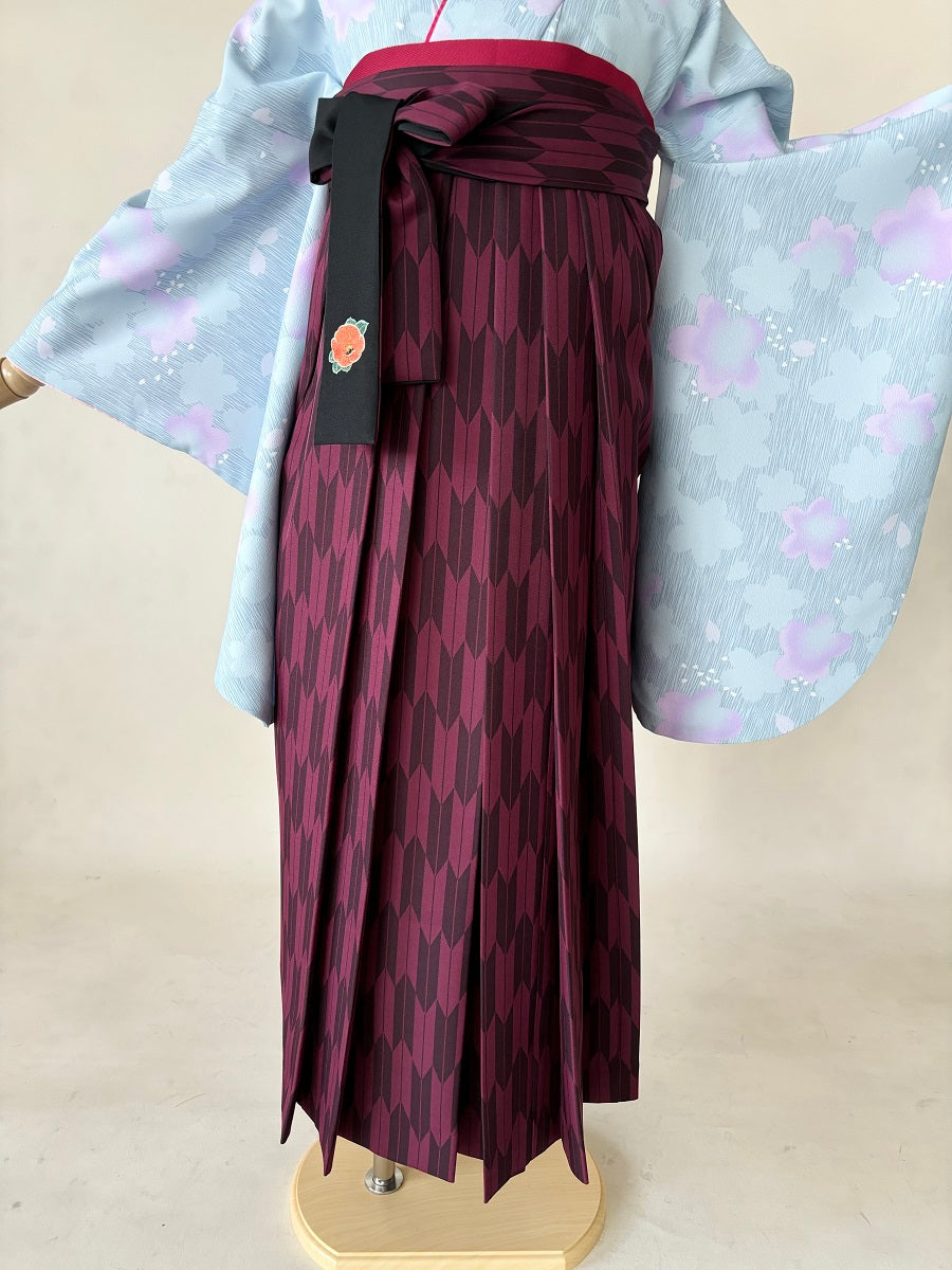 卒業式袴レンタルセット 薄水色 桜と花びら