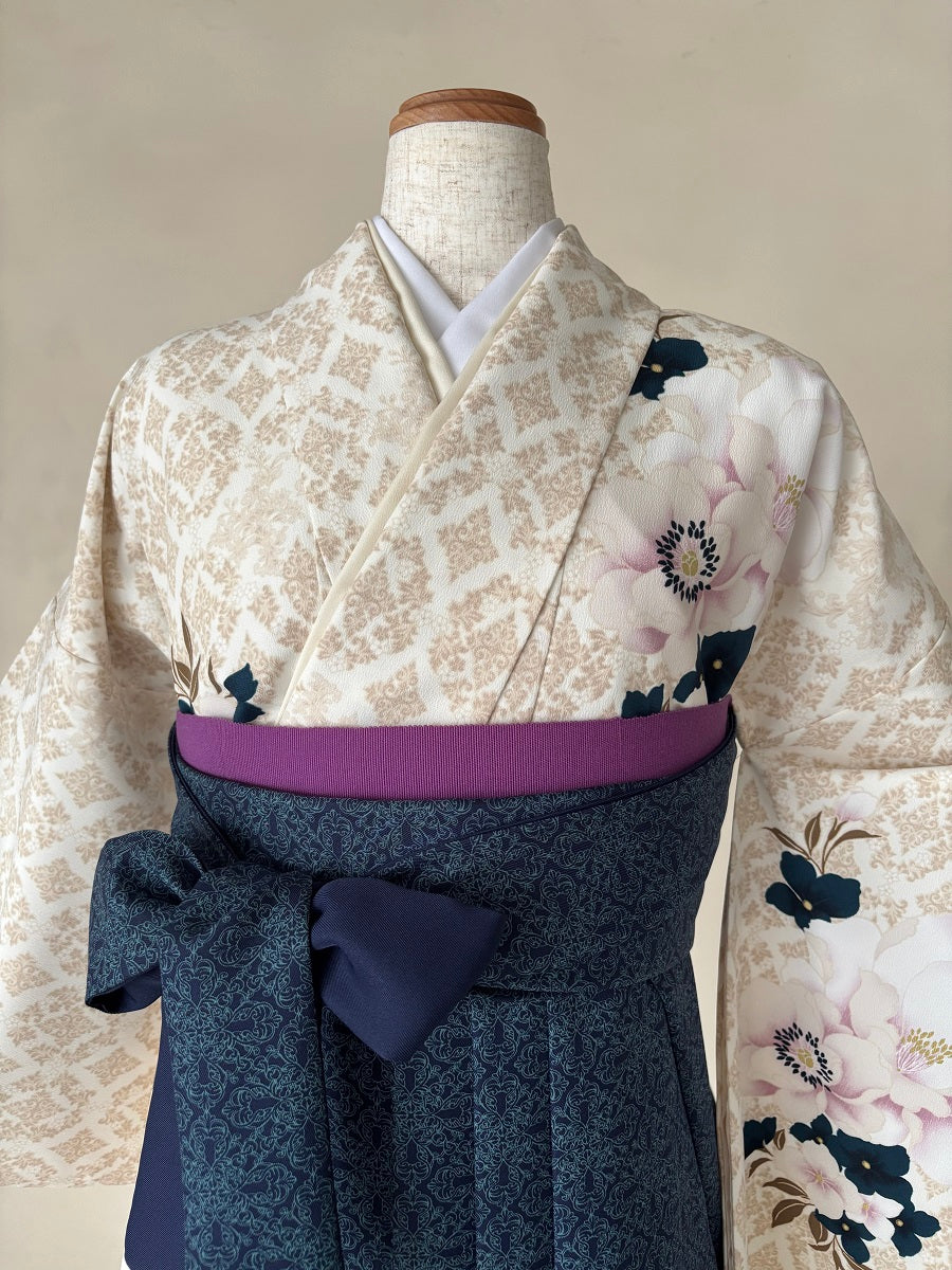 卒業式袴レンタルセット　アイボリー