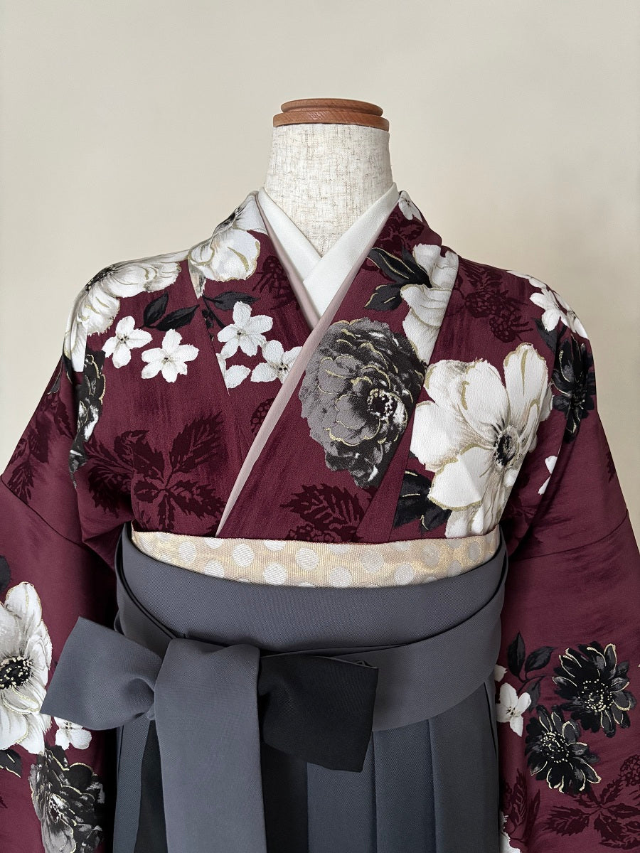 卒業式袴レンタルセット　ボルドー　JILLSTUART