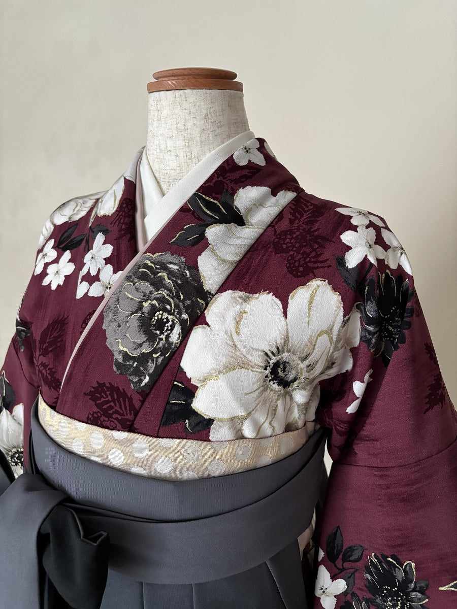 卒業式袴レンタルセット ボルドー JILLSTUART – きものセンター