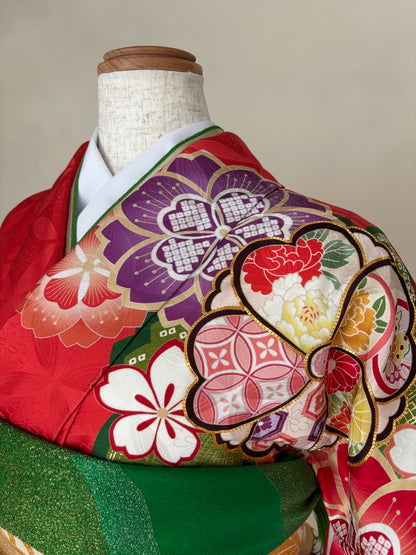 振袖レンタルセット　オレンジ　古典