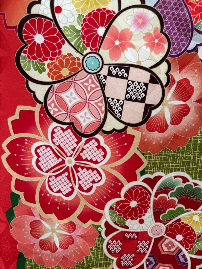 振袖レンタルセット　オレンジ　古典