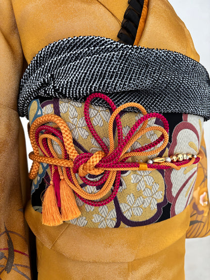 振袖レンタルセット　黄　洋風モダン