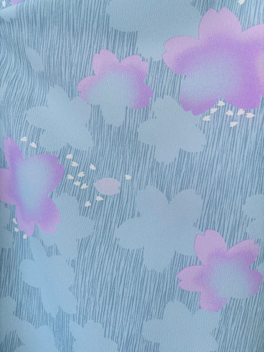 卒業式袴レンタルセット 薄水色 桜と花びら – きものセンター